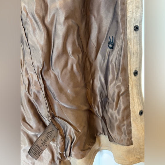 $698 NWT John Varvatos Suede Jacket 48 Tan Men's Lionell Leather Button Shirt - Picture 7 of 13